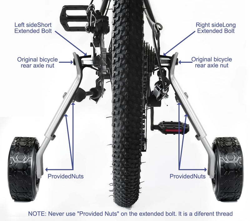 MOSHAY Roll Over Image to Zoom in Bicycle Training Wheels Fits 16 18 20 22 24 inch Variable Bike (black1) - Image 4
